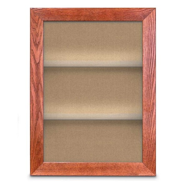 Outdoor Enclosed Combo Board, 42"x32", Black Frame/Black Porc & Buff